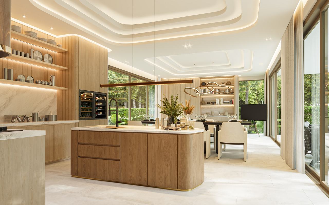 ภาพจำลองครัวและพื้นที่รับประทานอาหารที่ Nature’s Rest ไสยวน